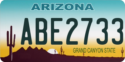 AZ license plate ABE2733