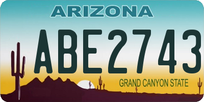 AZ license plate ABE2743