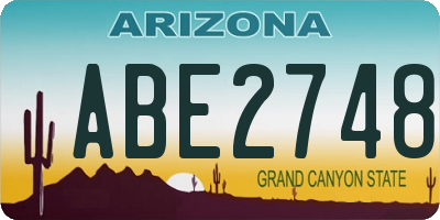 AZ license plate ABE2748