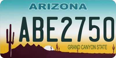 AZ license plate ABE2750