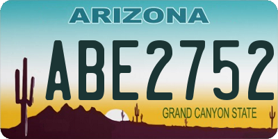 AZ license plate ABE2752