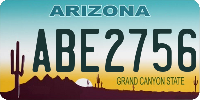 AZ license plate ABE2756