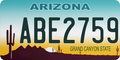 AZ license plate ABE2759
