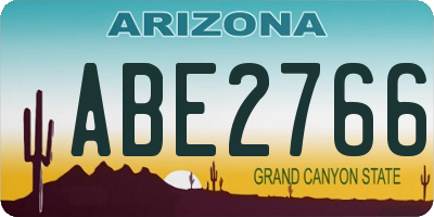 AZ license plate ABE2766