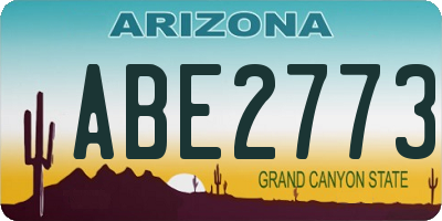 AZ license plate ABE2773