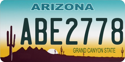 AZ license plate ABE2778