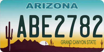 AZ license plate ABE2782