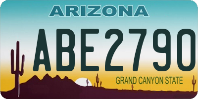 AZ license plate ABE2790