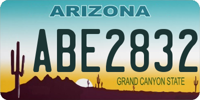 AZ license plate ABE2832