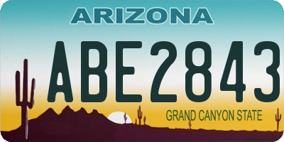 AZ license plate ABE2843