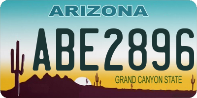AZ license plate ABE2896