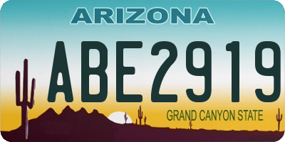 AZ license plate ABE2919