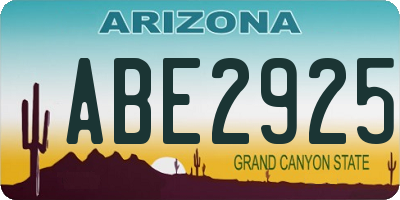 AZ license plate ABE2925