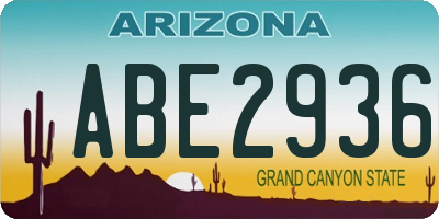 AZ license plate ABE2936