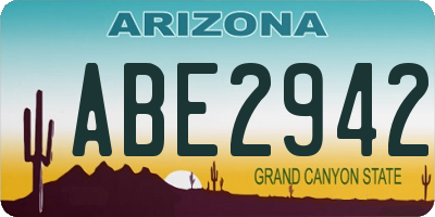 AZ license plate ABE2942