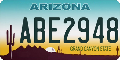 AZ license plate ABE2948