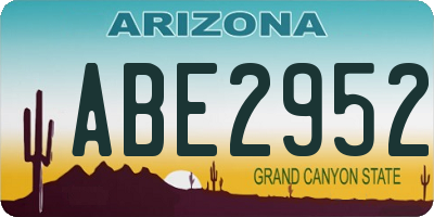 AZ license plate ABE2952