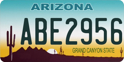AZ license plate ABE2956