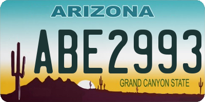 AZ license plate ABE2993