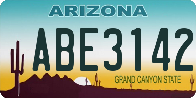 AZ license plate ABE3142