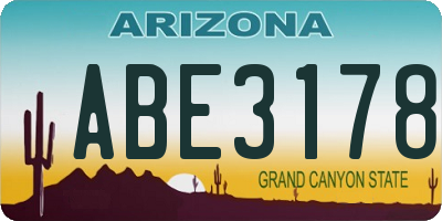 AZ license plate ABE3178