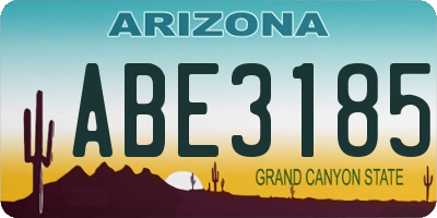 AZ license plate ABE3185