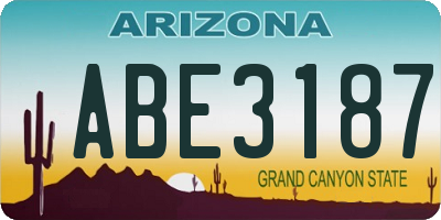 AZ license plate ABE3187