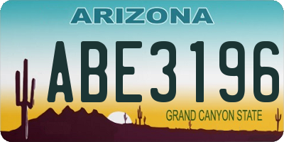 AZ license plate ABE3196