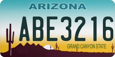 AZ license plate ABE3216