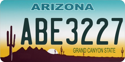 AZ license plate ABE3227