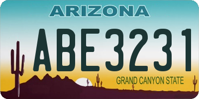 AZ license plate ABE3231