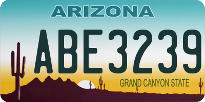 AZ license plate ABE3239