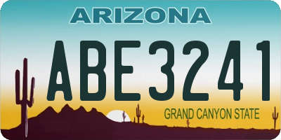 AZ license plate ABE3241
