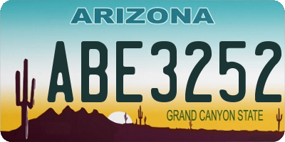 AZ license plate ABE3252