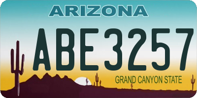 AZ license plate ABE3257