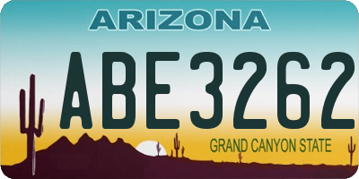AZ license plate ABE3262