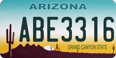 AZ license plate ABE3316