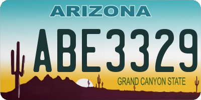 AZ license plate ABE3329