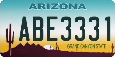 AZ license plate ABE3331