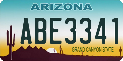 AZ license plate ABE3341
