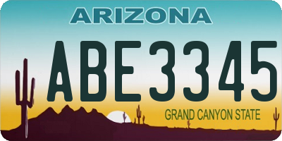 AZ license plate ABE3345