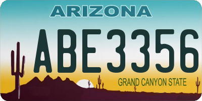 AZ license plate ABE3356