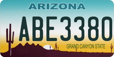 AZ license plate ABE3380
