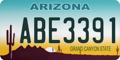 AZ license plate ABE3391