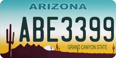 AZ license plate ABE3399