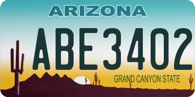 AZ license plate ABE3402