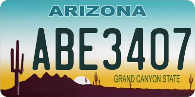 AZ license plate ABE3407