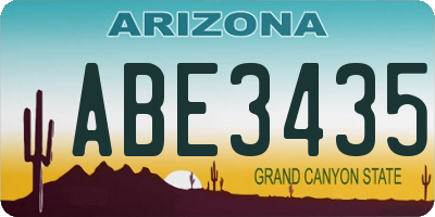 AZ license plate ABE3435
