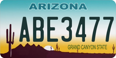 AZ license plate ABE3477
