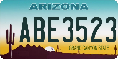 AZ license plate ABE3523